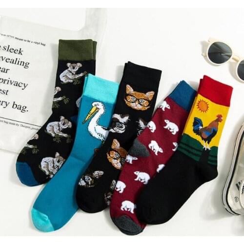 Autumn new street cotton cartoon animal socks women