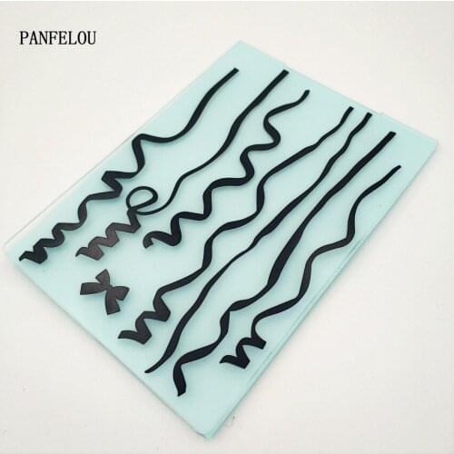 PANFELOU Easter Alien lines Embossing folders Plastic For Scrapbooking DIY Template Fondant Cake Photo Album Card Making