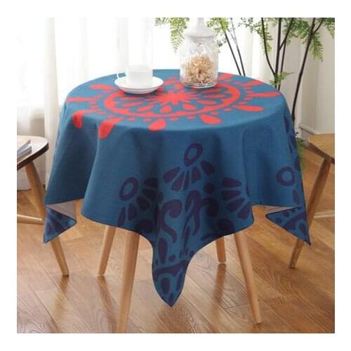 Pastoral fabric ethnic round tablecloth square coffee table cloth decorative cover for round table