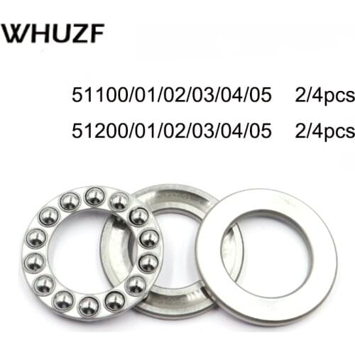 2/4pcs Plane thrust ball bearing 51100 51101 51102 51103 51104 51105 51200 51201 51202 51203 51404 51205 51112 51113