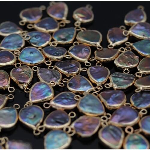 Drop Shape Pearl Double Hole Connector Charms Natural Freshwater Pearls Pendant For Jewelry Making DIY Necklace Bracelet Earring