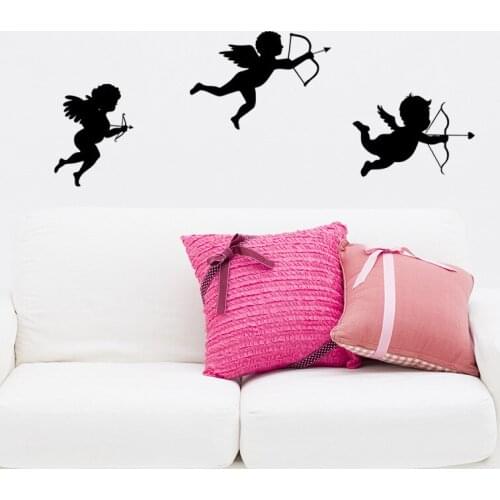 Romantic Love angel Wall Sticker Valentines Day background for home decoration Mural Art Decals wallpaper creative stickers