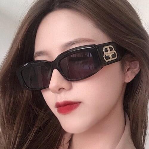 Square Sunglasses Women Fance Luxury Brand Fashon Shades Vintage Rectangle Sun Glasses Men Letter Personality Eyewear 2021