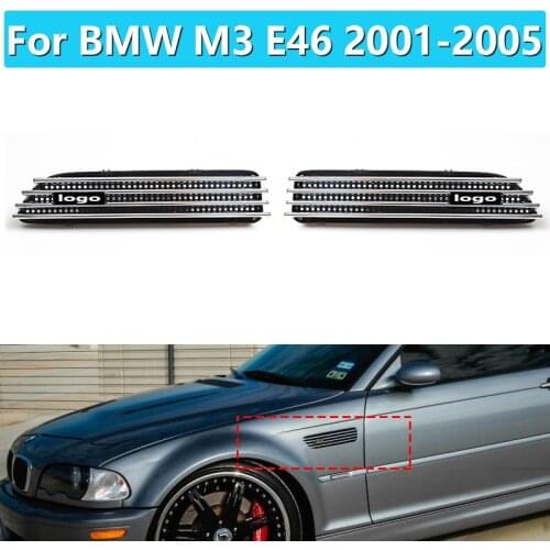 2 PCS Matte Black Stylish Left + Right Side Grills For BMW M3 E46 20012002 2003 2004 2005