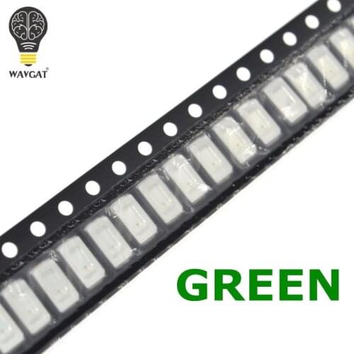 WAVGAT 100pcs 5630/5730 SMD/SMT LED Green 5730 LED Surface Mount Red 3.0~3.2V 520-525K Ultra Birght Led Diode Chip 15-18LM