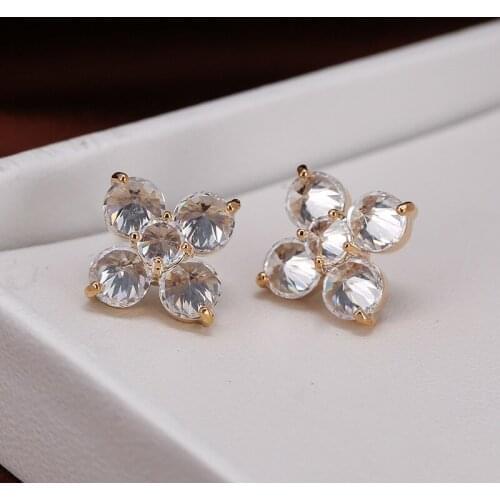 DE082 Fashion Delicacy Elegant Street Snap Geometry Flower Ear Stud Gift Party Banquet WOMENS Jewelry Earrings