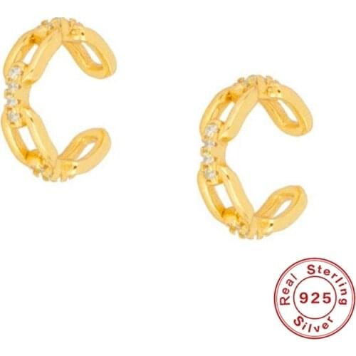 Canner 925 Sterling Silver C-shape Clip Earrings For Women Personalized Chain Pendientes Earrings For Party Aretes De Mujer