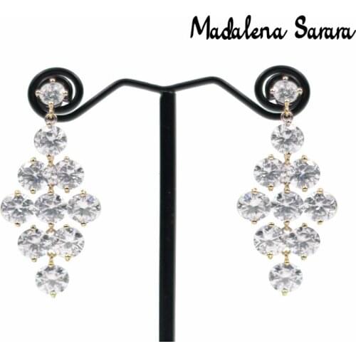MADALENA SARARA AAAA Cubic Zirconia High Quality Women Necklace Jewelry Set Options Dangle Earrings