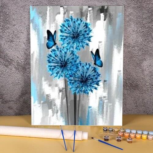 Animal Butterfly Flower Coloring By Numbers Painting Set Acrylic Paints 50*70 Oil Painting Loft Picture For Kids Art