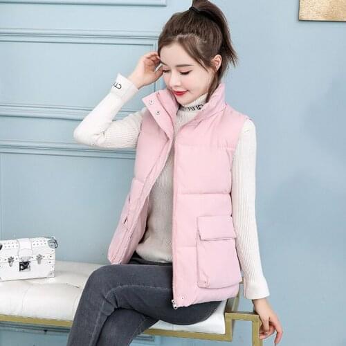 Winter Coat For Women 2020 Big Size 5XL Down Jacket Vest For Women In Fall Winter Solid Color Vest Waistcoat Womens Coat