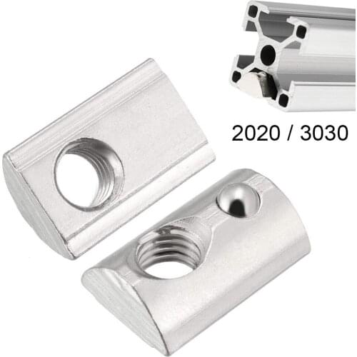 20/50/100 Pieces Aluminum Extrusion Profile 2020 3030 CNC M4 M5 M6 M8 Half Round Elasticity Spring Nut Ball Nut