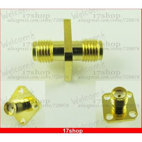20pcs x SMA Female 4 Holes Panel Flange to SMA Female Straight RF Adapter Connectors New
