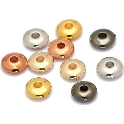 200/400Pcs/lot 5 6 8mm Plated CCB Seed Spacer Beads Round Flat Loose Charm Beads For Jewelry Making Findings Diy Accessories