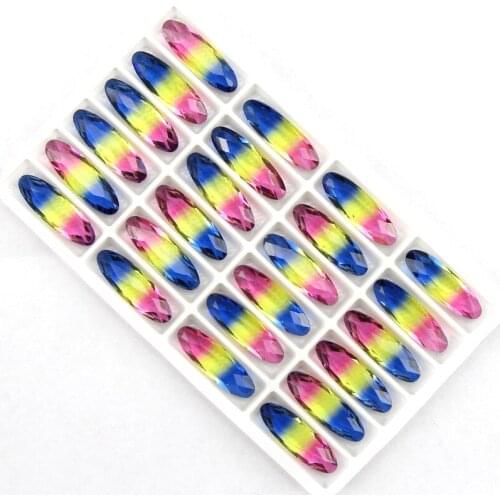 24pcs 4161 9*27 long classic oval fancy stone Tourmaline rhinstone k9 oval Tourmaline pointback crystal