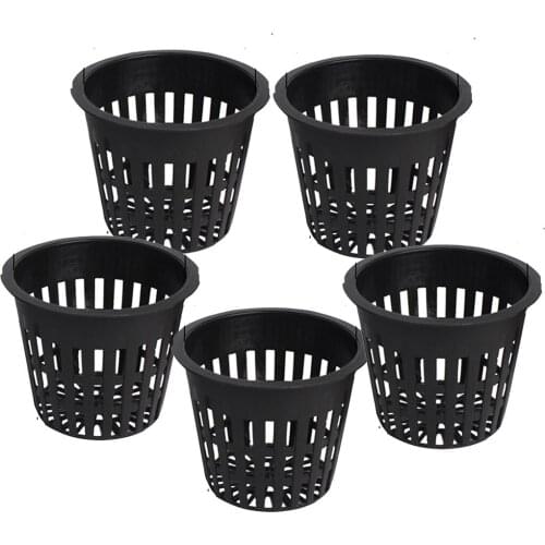 5 Pieces Heavy Net Cups Mesh Pots Flower Hydroponic Aeroponic Grow Kit Black