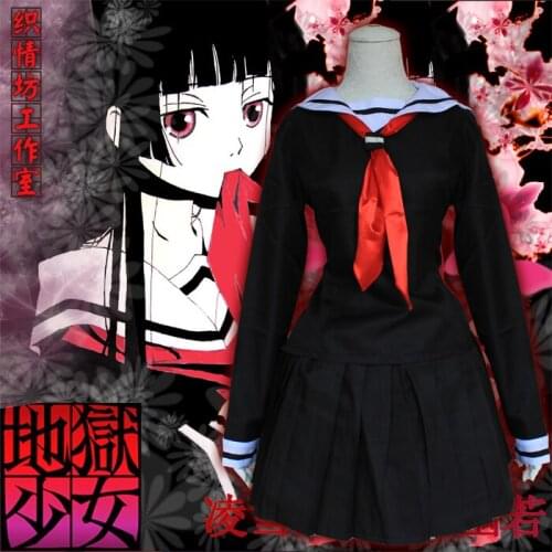 Anime Hell Girl COSPLAY Enma Ai COS Halloween cosplay Student clothes sailor uniform Costumes
