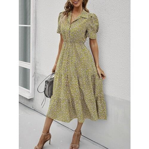 Желтые летние платья ATUENDO China At AliExpress