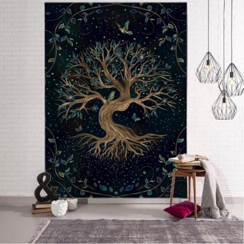 Tree of Life Art Big Tapestry Plant Flower Wall Hanging Bohemian Room Decoration Hippie Big Yoga Mat Beach Towel Sofa Sheet