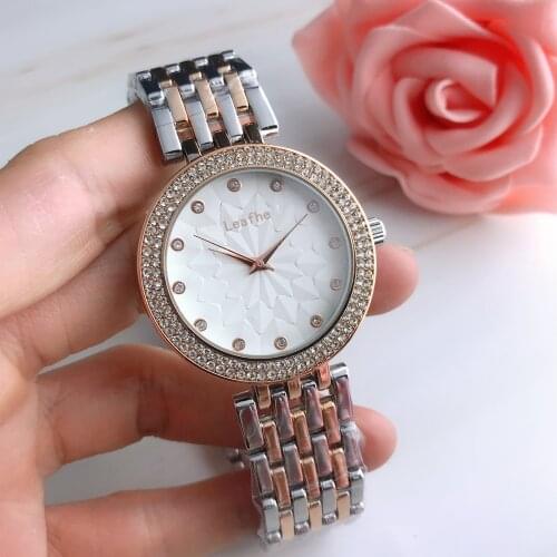 Fashion Brand Sun Flower Quartz Watch Silver Rose Gold Stainless Steel Women Watches Female Diamond Clock Reloj Mujer Relogios