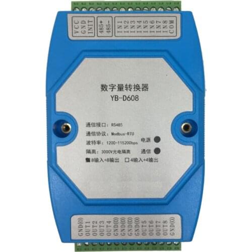 Digital IO Acquisition Module RS485 Modbus Switch Input-Output Isolated Transistor Relay