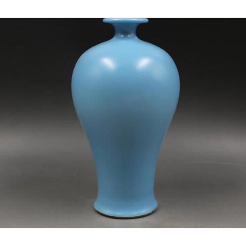 Qing Dynasty Yong Zheng blue glaze and pure hand made antique porcelain home furnishing antiques collection
