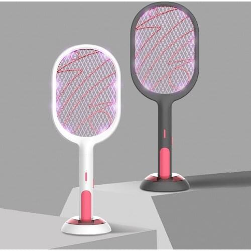 3000V Electric Insect Racket Swatter Zapper 1200mAh USB Rechargeable Mosquito Swatter Kill Fly Bug Zapper With Killer Trap Lamp