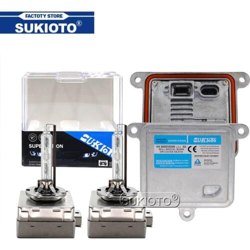 SUKIOTO 1 Set High Quality 55W Canbus Xenon Ballast Kit 55W D1S 6000K HID Xenon Lamp Bulb 5000K D3S 4300K 8000K Car Light Source