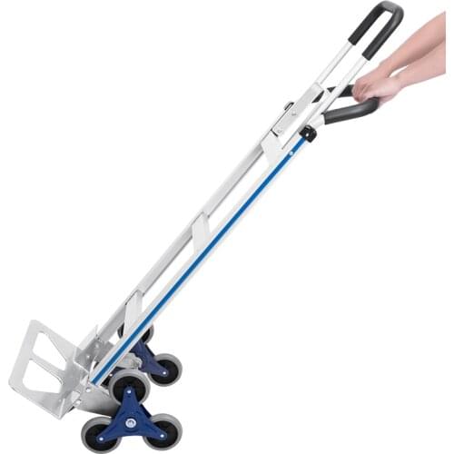 Stair-Climbing Tiger Car Aluminum Alloy Trolley Cargo Truck Two-Handle Three-Wheeled Stair-Climbing Vehicle 250kg