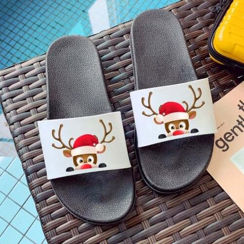 Summer Women Slippers Fashion Christmas Lovely Indoor Flip Flops Cute elk Women Slides Home Slippers Female Beach Slippers