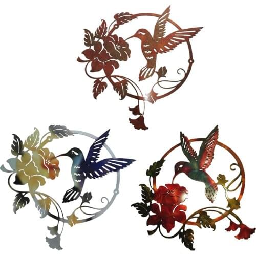 Metal Iron Bird Wall Hanging Garden Art Decorations Outdoor Hanging Wall Decor Bird Sculptures for Home Garden Yard
