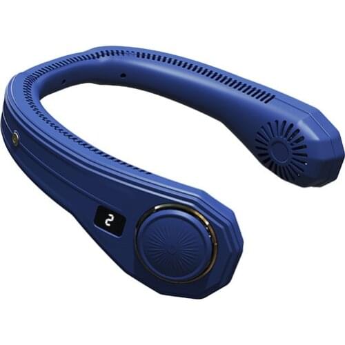 2021 New Turbine Technology Power Digital Display Halter Electric Fan USB Halter Charging Small Electric Fan Student mini fan