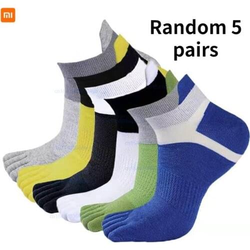 Xiaomi Mens sports five-finger socks spring and autumn stripes casual breathable sweat-absorbent five-toed mens boat socks
