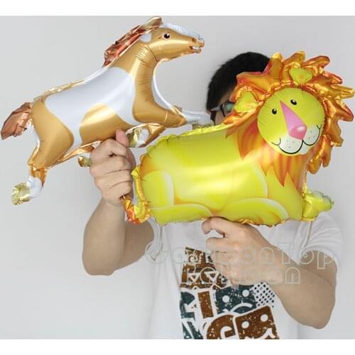 New design 100pcs/lot Lion Foil Balloons small cute horse air-filled globos Kids Birthday Party Supplies Mini Shape Animal Toys