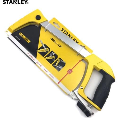 Stanley 1pc hand hacksaw w/ high speed steel blades HSS 300mm rubber grip metal cutting saw for wood steel aluminium plastic etc