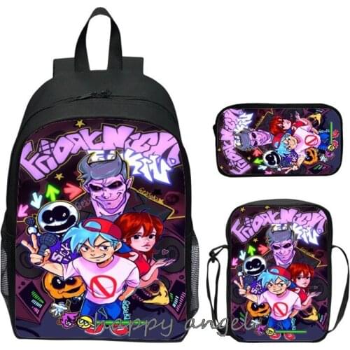 3D Hot Game Friday Night Funkin Backpack Cartoon Student School Shoulder Bag Bookbag Teenage Laptop Travel Bags Gift