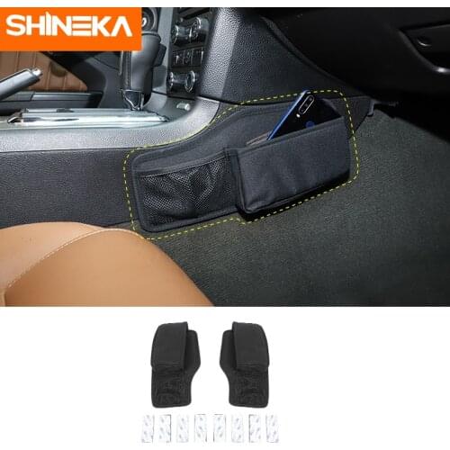 SHINEKA Stowing Tidying For Ford Mustang Car Gear Shift Storage Bag Organizer Tray Accessories For Ford Mustang 2010-2014