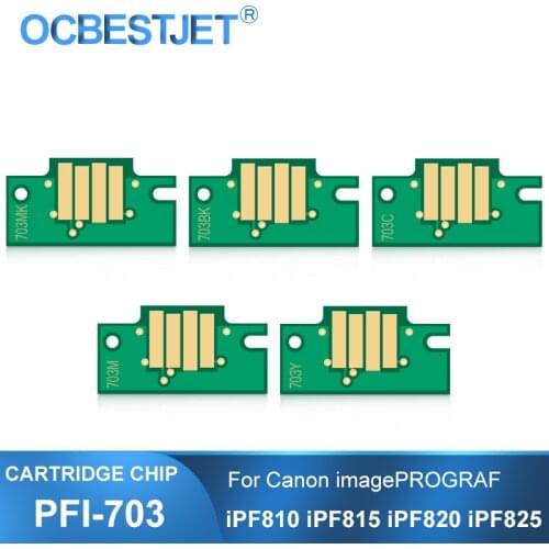 PFI-703 Cartridge Chip Permanent Chip For Canon IPF-810 IPF-815 IPF-820 IPF-825 Printer 5 Colors