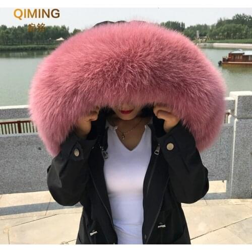 Natural Real Fox Fur Collar Fashion Scarves For Ladies Women and Men Coat Jacket Winter Luxury Fur Scarf Woman Black White Shawl
