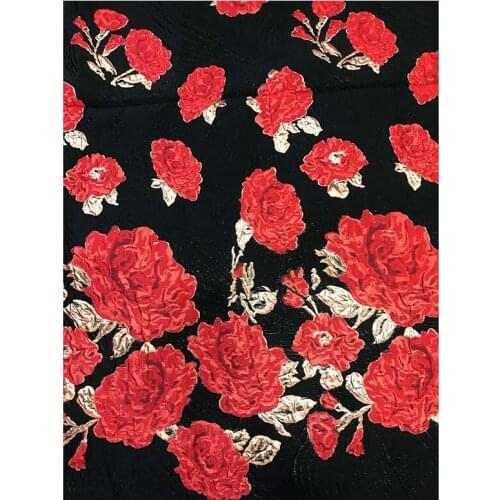 Jacquard fabric flowers satin print cloth soft polyester charmeuse vintage fabric purple feather fabric DYSTH6