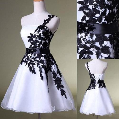 Lace up White Black short bridesmaid dresses wholesale cheap wedding party dress girls prom gown 2021 wholesale