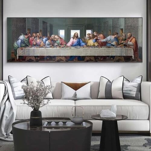 Famous The Last Supper Canvas Paintings By Leonardo Da Vinci Prints and Posters Wall Art Picture for Living Room Home Decoration
