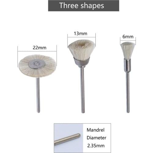 Nylon Bristle Brushes Cup Brush Cleaning Brush Kit Soft Jewelry Polishing Buffing Wheels Mandrel 2.35 MM
