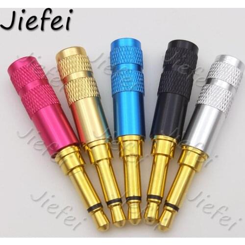 10pcs Aluminum Shell Copper Plug Jack 3.5mm mono with Clip Male Plug for Earphone DIY Repair Soldering Connector