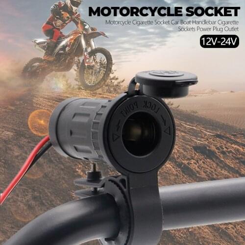 12-24V Cigarette Lighter Socket Waterproof Car Boat Motorcycle Handlebar Cigarette Lighter Sockets Power Plug Outlet