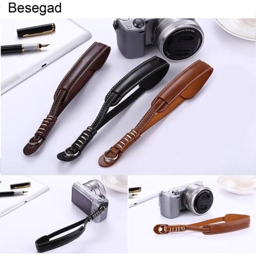 Besegad X5-M Model PU Leather Camera Hand Wrist Strap Belt Armband for Micro-SLR SLR DSLR Leica Sony Nikon Canon Accessories