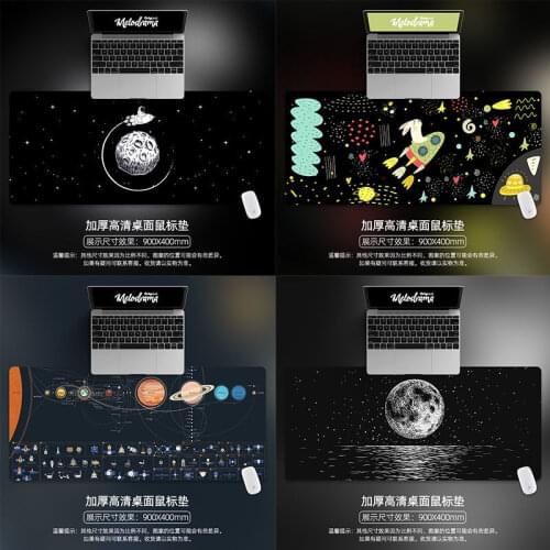 Wandering earth hand-painted space planet astronaut large mouse pad lonely personality desk pad laptop gaming keyboard pad