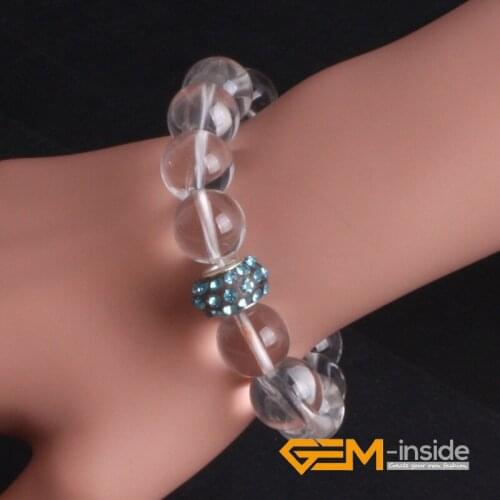 14 mm white rock Quartzs bracelet natural stone bracelet for women for gift Lucky stone for Aries, Pisces and Gemini