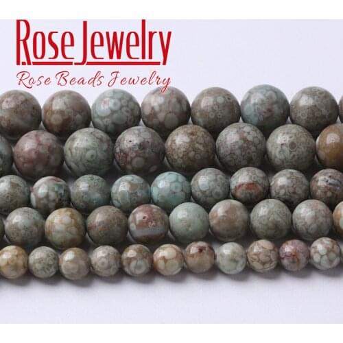 Natural Blue Color Rain Jaspers Beads Smooth Medical stone Round Beads For Jewelry Making DIY Bracelet Necklace 15" 6 8 10 12mm