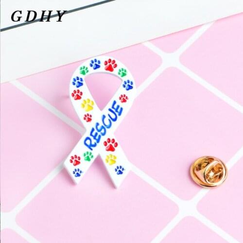 GDHY Colorful Cat Dog Paws Paws Brooch Tie Ribbon Animel Pet Brooch Pin Lapel Badge For Pet Lover Girl Boy Badge Gifts