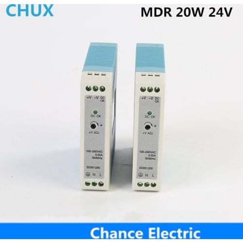 DIN Rail 20w MDR For Cnc Cctv Led Light MDR20W-24V Industry Switching Mode Power Supply 24V